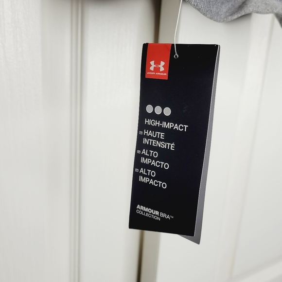 UNDER ARMOUR Women's 38DD High-Impact SPORTS BRA Gray/Black Support NWT - Picture 4 of 6